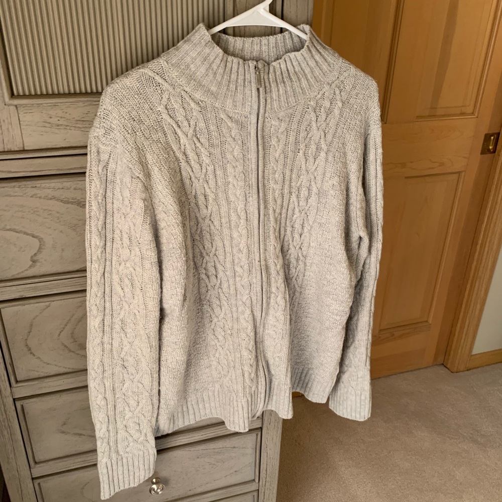 ALPS Zip-Up Gray Sweater